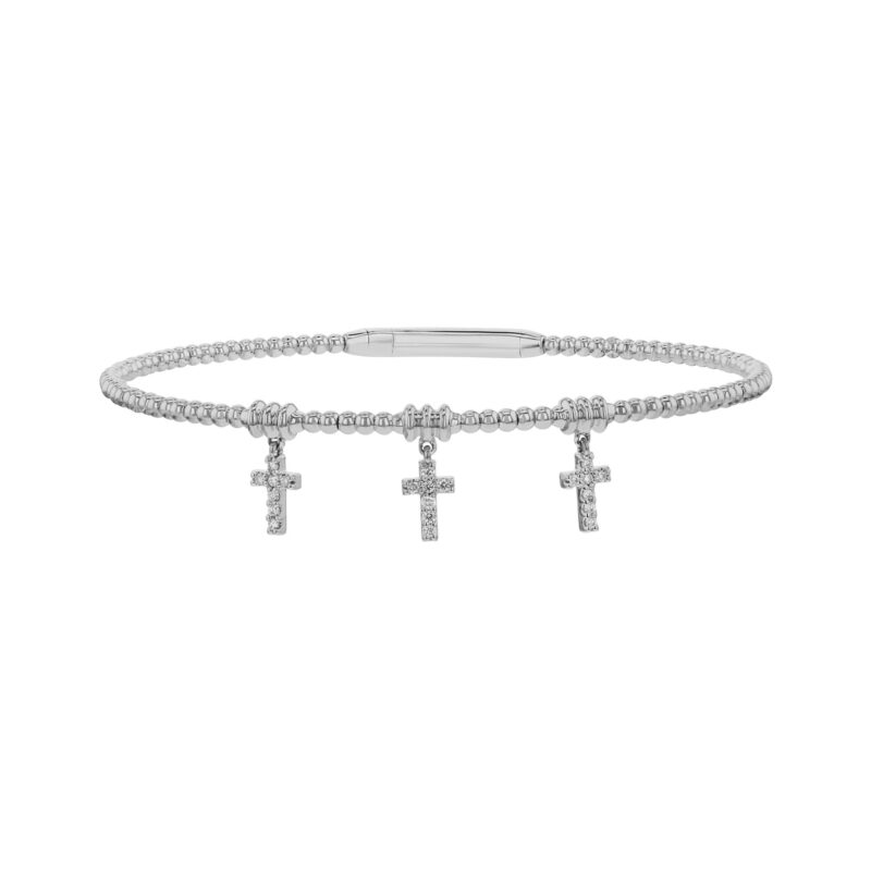 Blessed Trinity Cross Diamond Bangle - Image 2