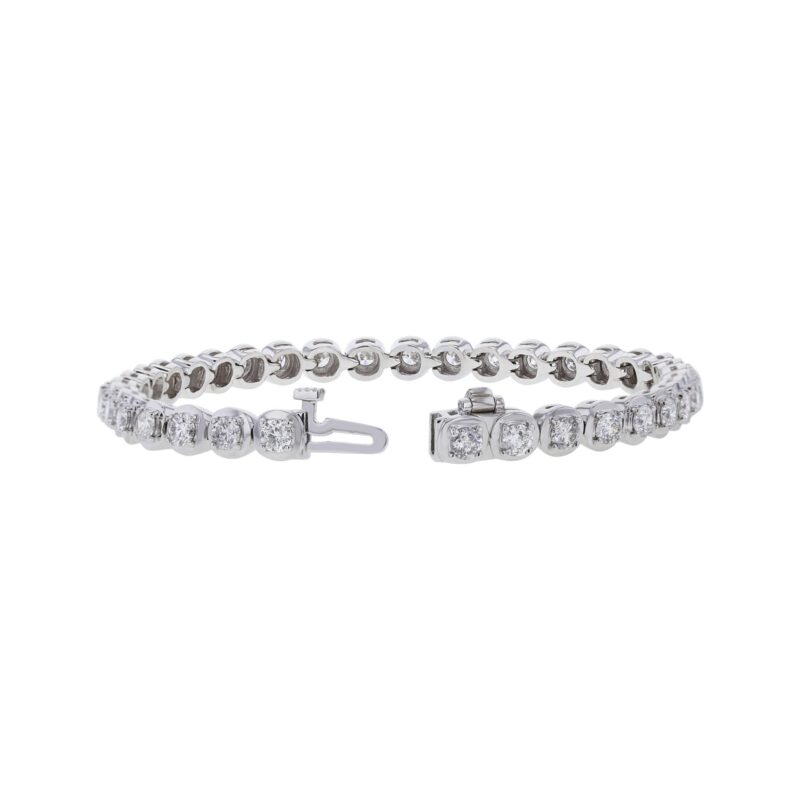 Chimera Cushion Set Diamond Tennis Bracelet 5ct - Image 3