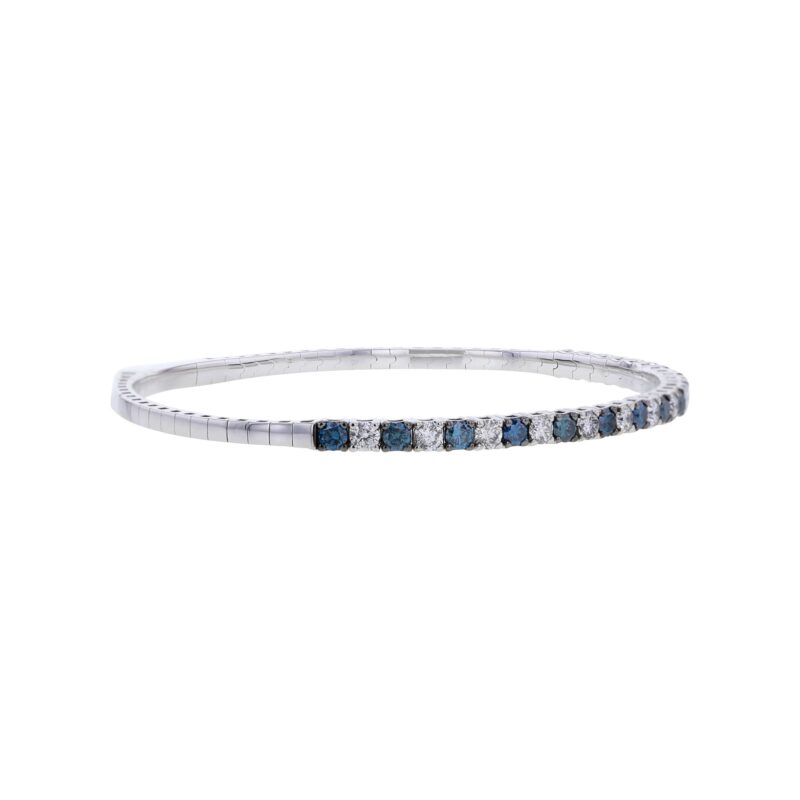 Azora Sky Blue & White Diamond Bangle - Image 4