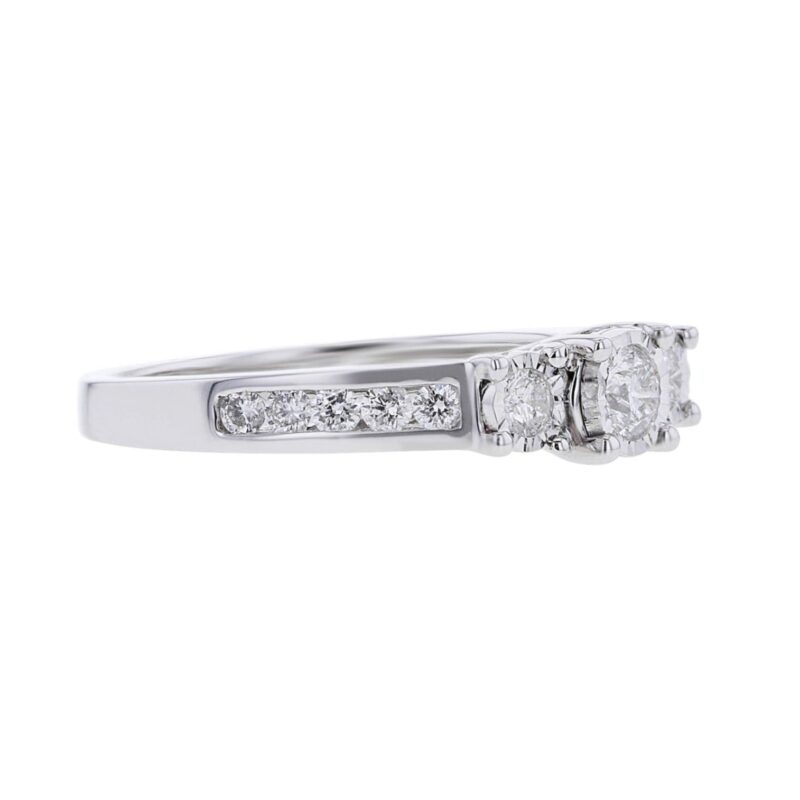 Channel Set Mirage Three Stone Ready for Love Diamond Engagement Ring 1/2ct - Image 3