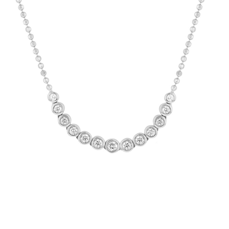 Bianca Beaded Bezel Diamond Necklace - Image 2