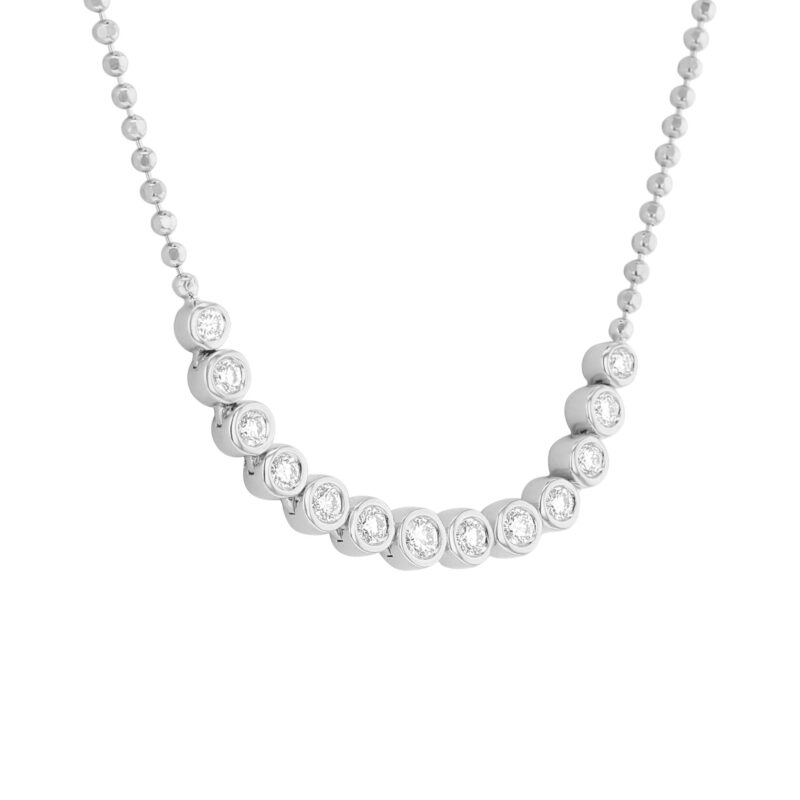 Bianca Beaded Bezel Diamond Necklace - Image 4