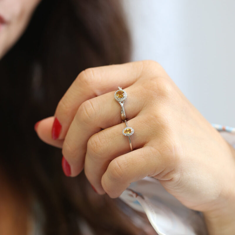 Silver Sweet Treat Citrine & Diamond Ring - Image 2